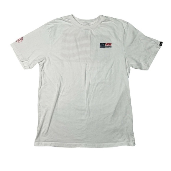 Vans US Open Surfing 2018 Huntington Beach Custom Fit T-Shirt White Y Lg S Small - Picture 1 of 5